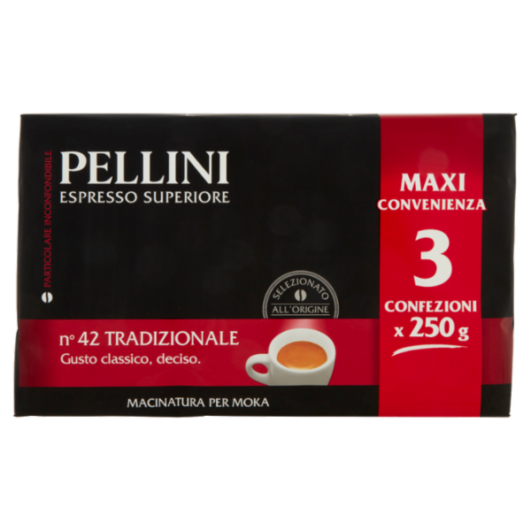 Pellini Espresso Superiore n°42 Tradizionale 3 x 250 g