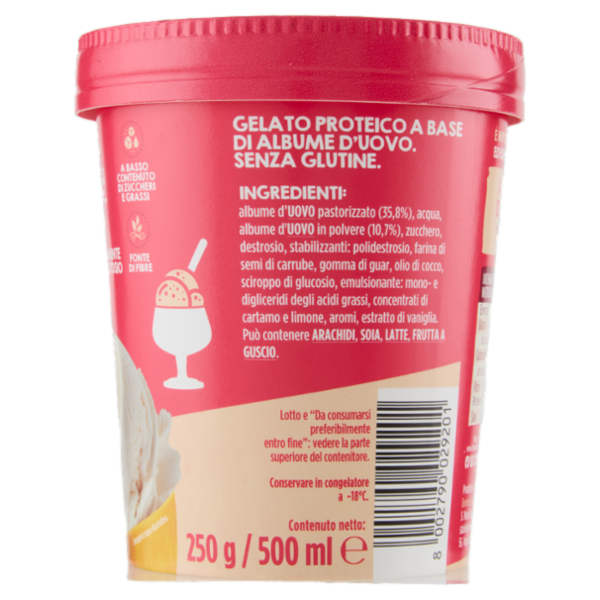 le Naturelle Gelato Squisito e Leggero* a Base di Albume d'Uovo gusto Vaniglia 250 g