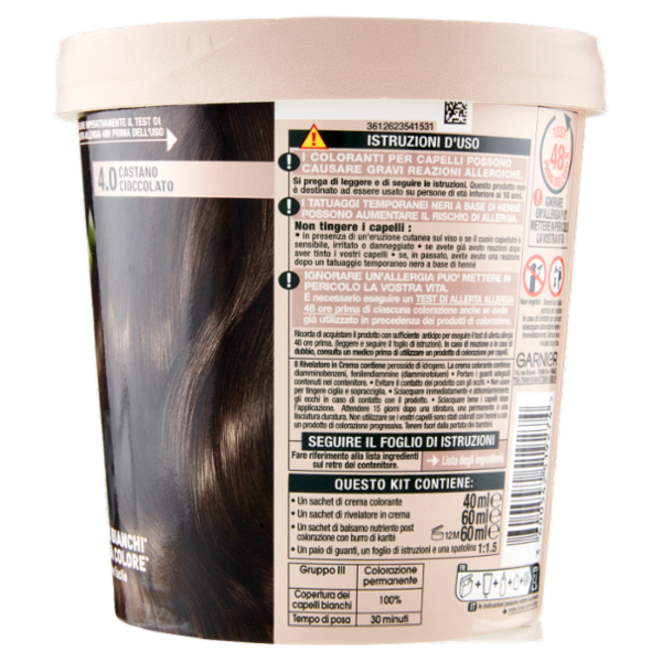 Garnier GOOD 4.0 Castano Cioccolato, colorazione permanente senza ammoniaca, 90% origine naturale