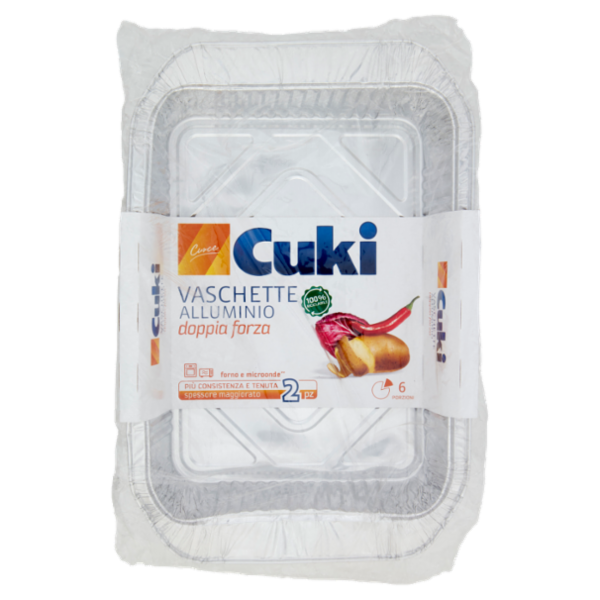 Cuki Cuoce Vaschette Alluminio doppia forza 6 Porzioni 2 pz