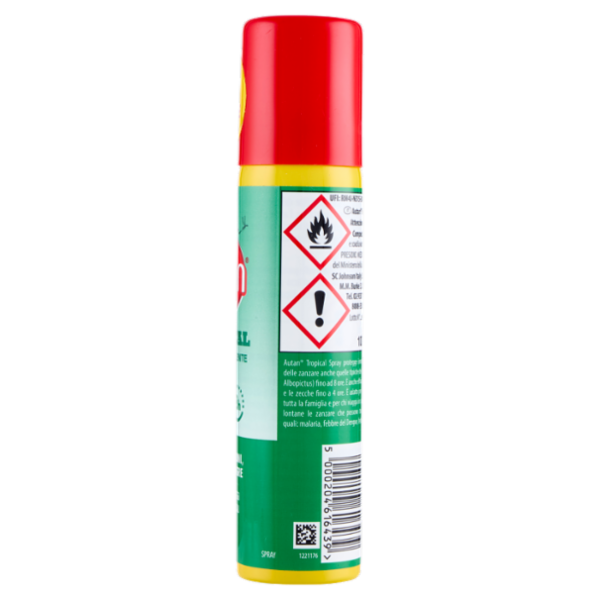 Autan Tropical Spray Insetto Repellente e Antizanzare Tigre, Comuni e Tropicali, 100ml