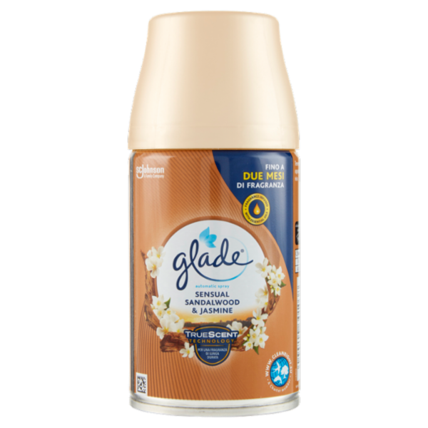 Glade Automatic Spray Ricarica, Profumatore per Ambienti, Fragranza Sensual Sandalwood&Jasmine 269ml