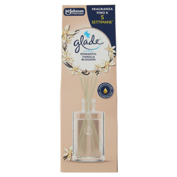 Glade Diffusore a Bastoncini, Fragranza Romantic Vanilla Blossom 50 ml