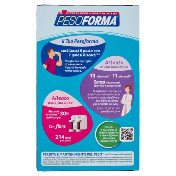 Pesoforma Biscotti gusto Mirtillo, sostitutivo del pasto per perdita e controllo del peso, 16 x 33g