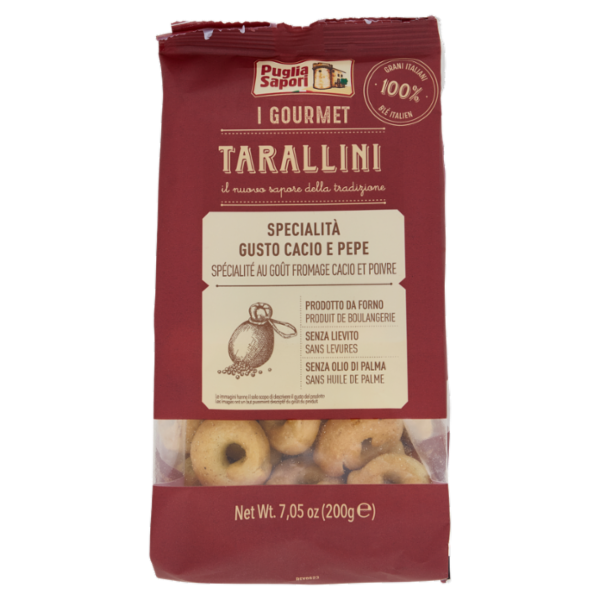 Puglia Sapori I Gourmet Tarallini Specialità Gusto Cacio e Pepe 200 g