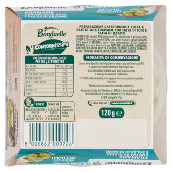Bonduelle i Contornissimi Ricettati Delicati Edamame con Salsa di Soia e Salsa di Sesamo 120 g