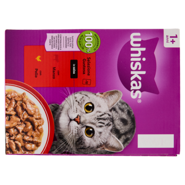 Whiskas Selezione Gustosa in salsa con manzo, con pollo 10x85g