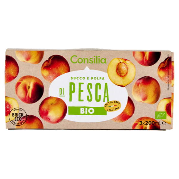 Consilia Succo e Polpa di Pesca Biologico 3x200 ml