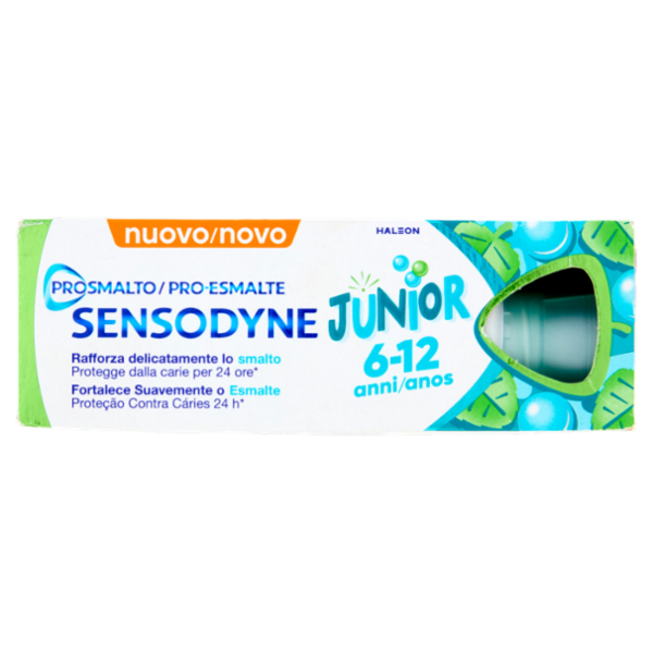 Sensodyne Prosmalto Junior, Dentifricio quotidiano per Bambini 6-12anni, Aroma Naturale Menta, 50 ml