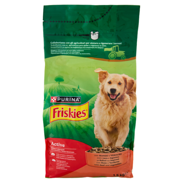PURINA FRISKIES Active Manzo e Verdure 1,5kg