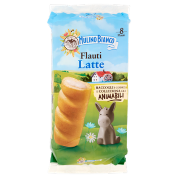 Mulino Bianco Flauti Latte Merenda Con 100% Latte Fresco Italiano 8 Pezzi 280g