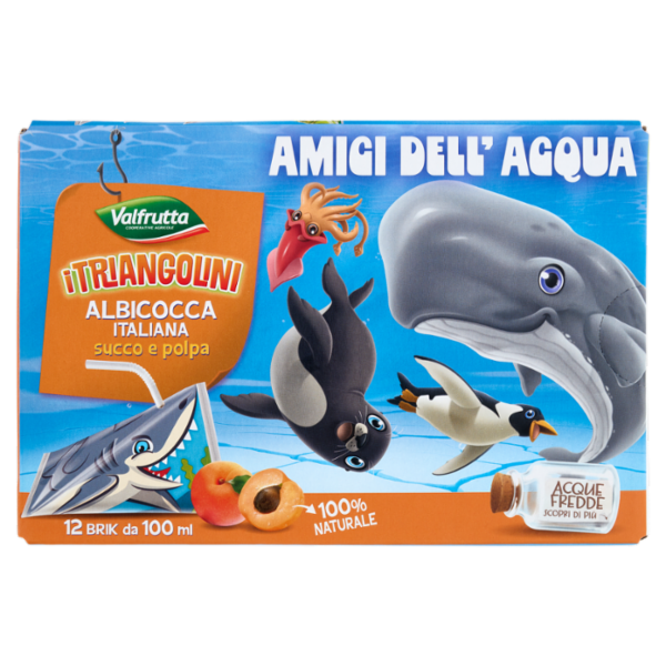 Valfrutta i Triangolini Albicocca Italiana succo e polpa Brik 12 x 100 ml