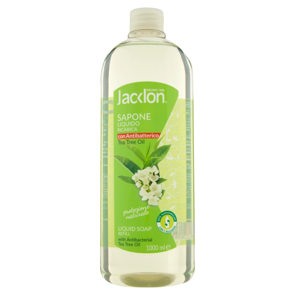 Jacklon Sapone Liquido Ricarica con Tea Tree Oil Antibatterico 1000 ml