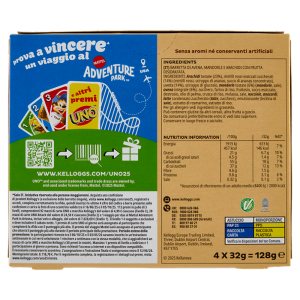 Kellogg's Barretta Mandorle e Frutta 4 x 32 g