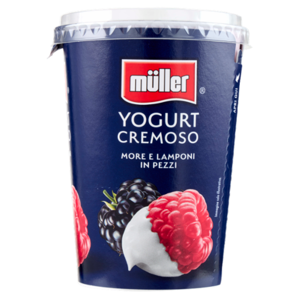 müller Yogurt Cremoso More e Lamponi in Pezzi 500 g