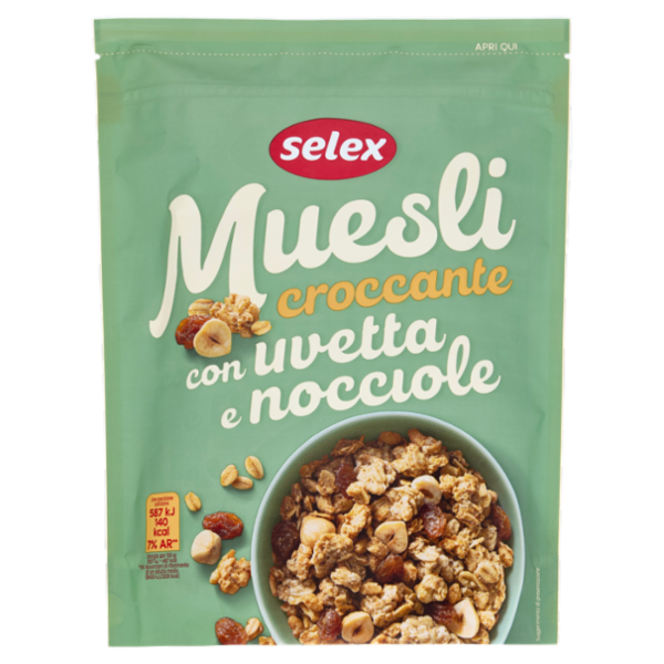 Selex Muesli Croccante con Uvetta e Nocciole 375 g