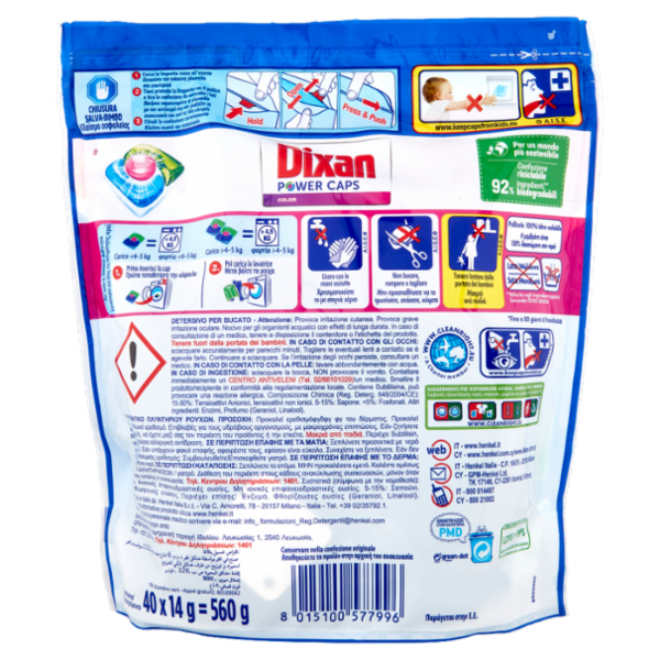 DIXAN PowerCaps Color 40pz (560g)