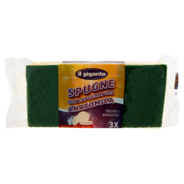 IL GIGANTE Spugne con Impugnatura Anatomica 3 pz