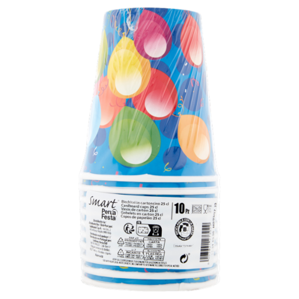 Smart PerLa Festa Bicchieri in cartoncino 25 cl 10 pz