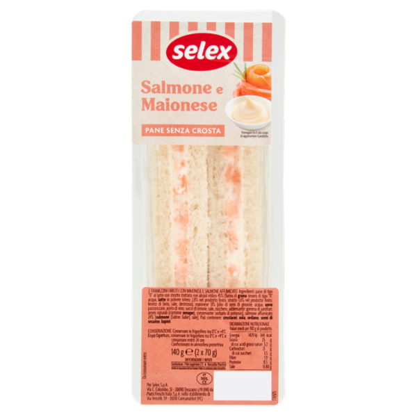 Selex Tramezzini Farciti Salmone Affumicato e Maionese 2x70 g