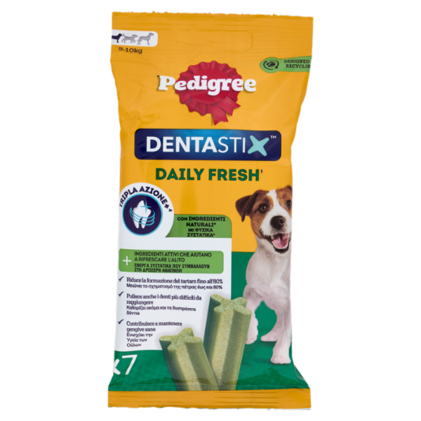 Pedigree Dentastix Fresh Snack per igiene orale Cane Piccolo 7 Pezzi 110 g