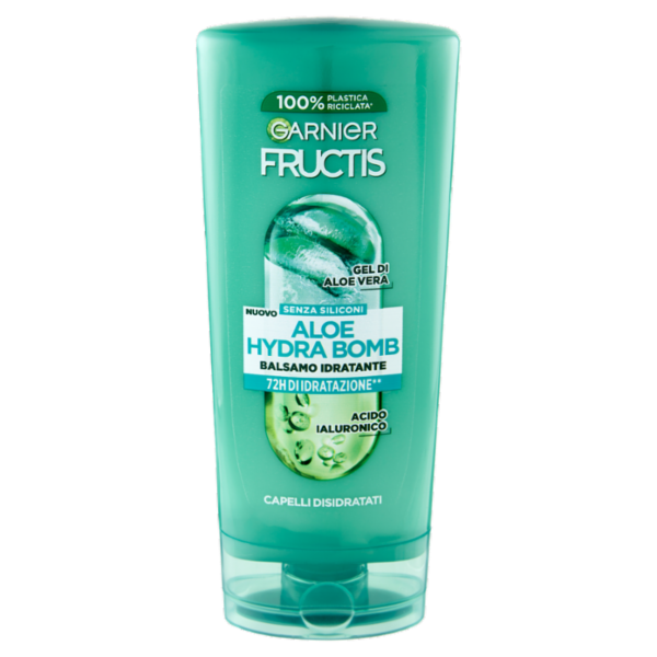 Garnier Fructis Balsamo Aloe Hydra Bomb, balsamo idratante per capelli disidratati, 200 ml