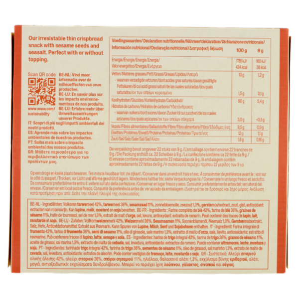 Wasa Delicate Crisp Sesame & Sea Salt 190 g