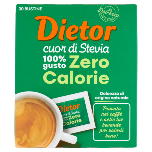 Dietor cuor di Stevia Zero Calorie Bustine 30 x 1 g