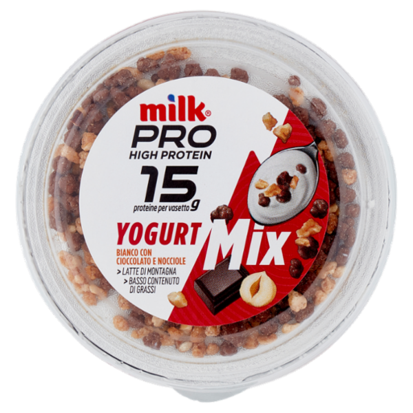 Milk Pro High Protein 15g Yogurt Bianco con Cioccolato e Nocciole 180 g