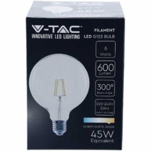 V-Tac Globo Filamento E27 6W; 45W 3000 K C