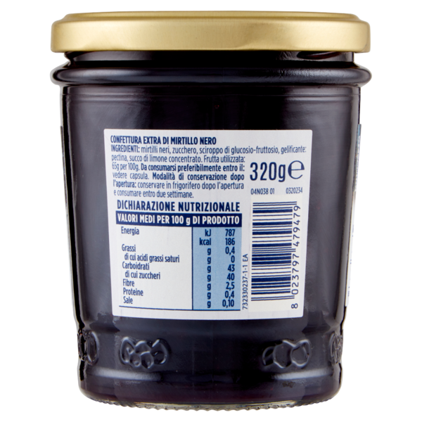 IL GIGANTE Mirtillo Nero Confettura Extra 320 g