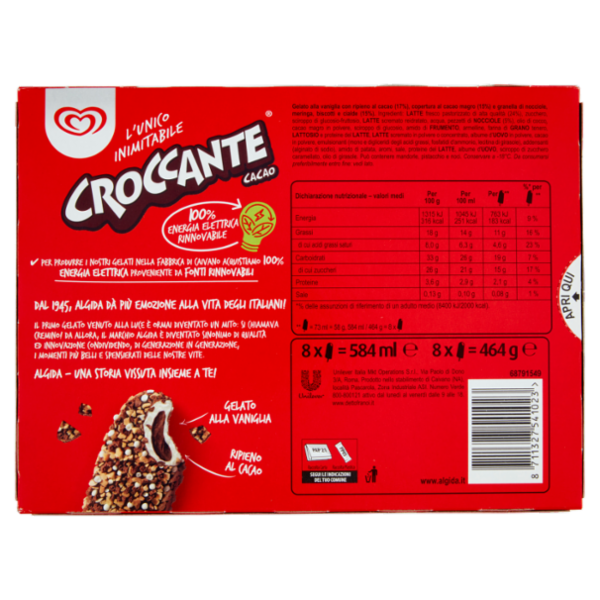 Algida Croccante Cacao 8 x 58 g