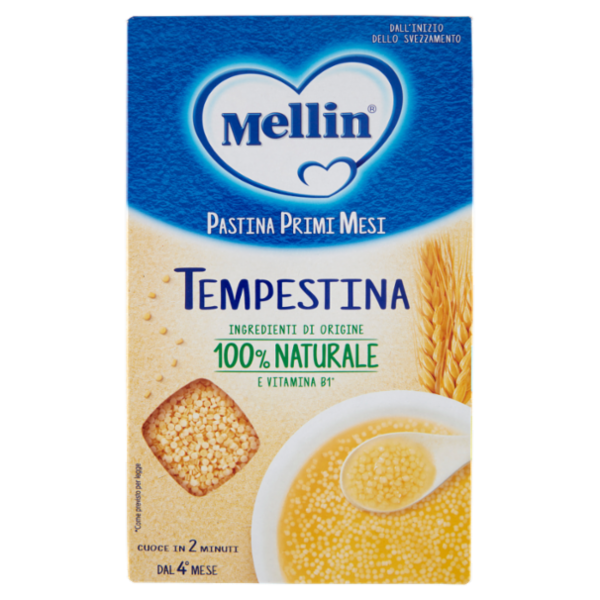 MELLIN Pastina 100% Naturale Tempestina con farina Grano Tenero 320 g