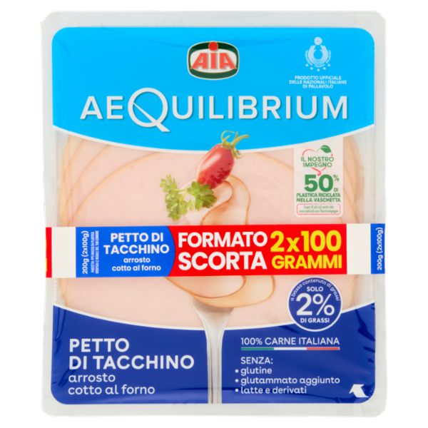 Aia aeQuilibrium Petto di Tacchino arrosto cotto al forno 2 x 100 g