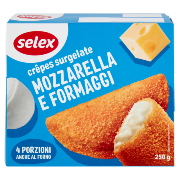 Selex Crêpes Surgelate Mozzarella e Formaggio 4 pezzi 250 g