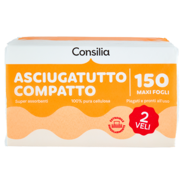 Consilia Asciugatutto 2 Veli Compatto 150 Maxi Fogli