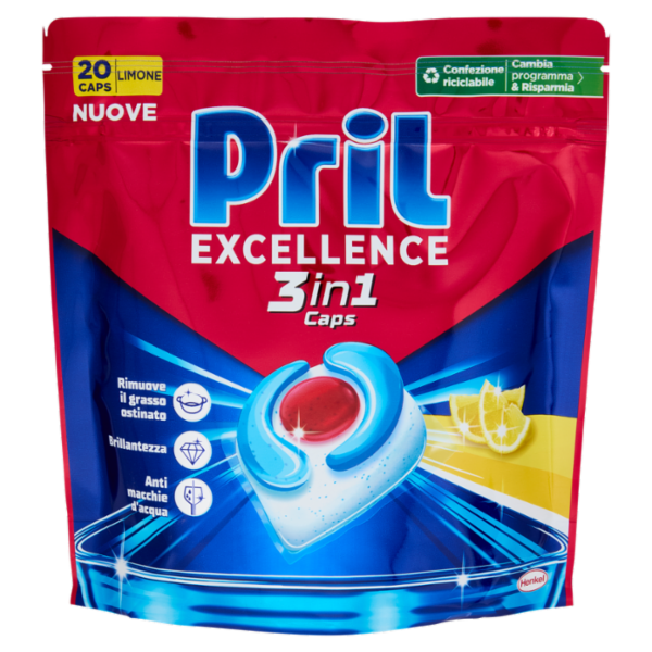 PRIL Excellence 3in1 Caps Limone 20pz (362g)