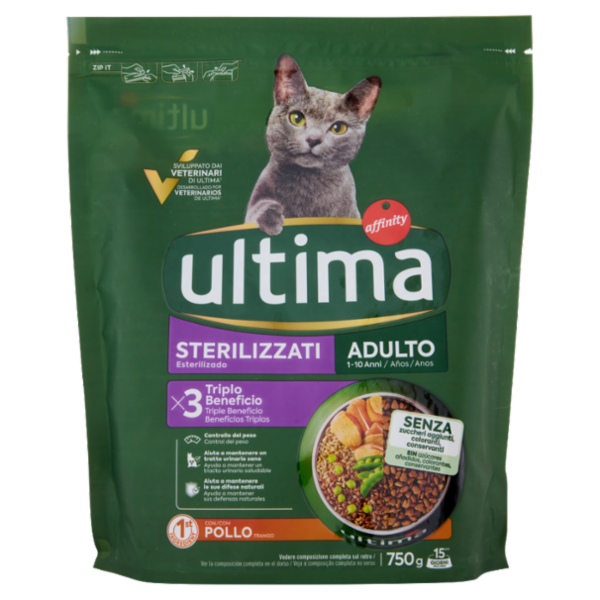 ultima Cat Sterilizzati Adulto 1-10 Anni con Pollo 750 g