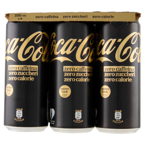 Coca-Cola Zero Caffeina Zero Zuccheri Can 6 X 33 cl