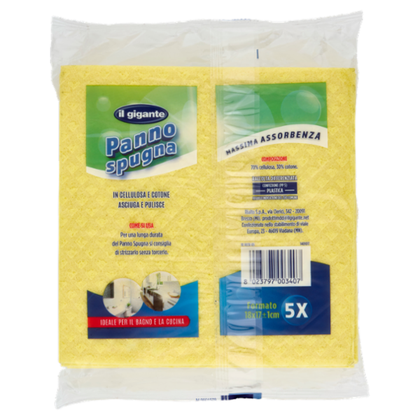 IL GIGANTE Panno spugna 18x17cm 5 pz