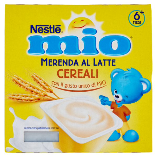 NESTLÉ MIO Merenda al Latte Cereali da 6 mesi 4 vasetti da 100 g
