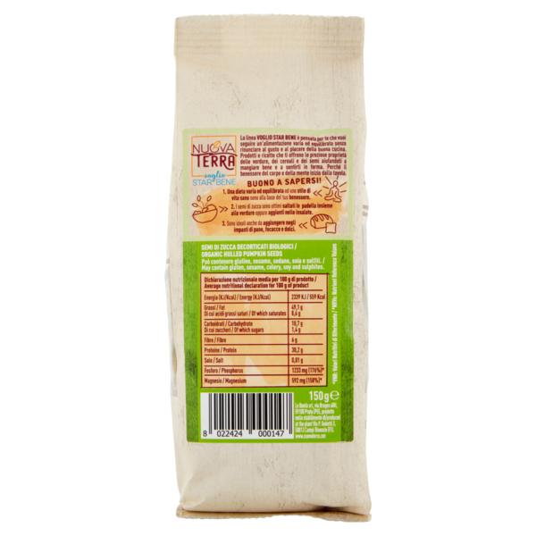 Nuova Terra voglio Star Bene Semi di Zucca Bio 150 g
