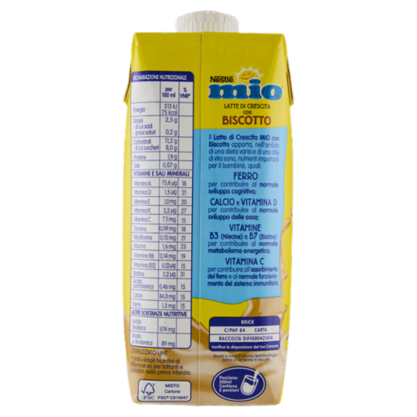 NESTLÉ MIO Latte di Crescita con Biscotto Liquido Brick 500ml
