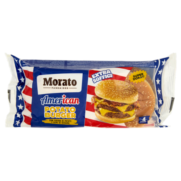 Morato American Potato Burger con Farina di Patate e Semi di Sesamo 4 x 75 g