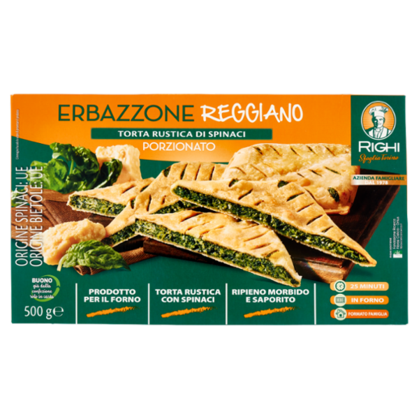 Righi Erbazzone Reggiano Torta Rustica di Spinaci Porzionato 500 g