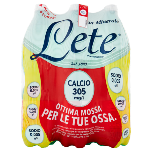 Lete Acqua Minerale Effervescente Naturale 6 x 1,5 l
