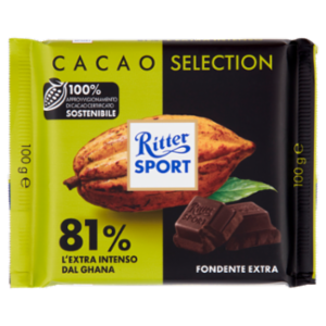 Ritter Sport Cacao Selection 81% L'Extra Intenso Dal Ghana Fondente Extra 100 g