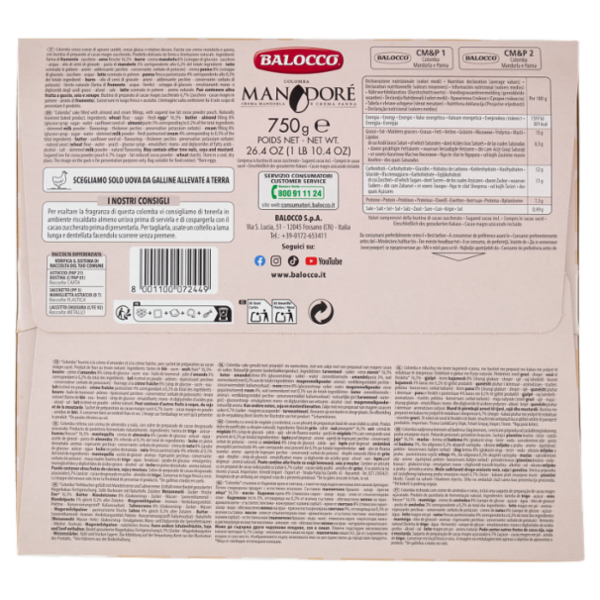 Balocco Colomba Mandoré 750 g