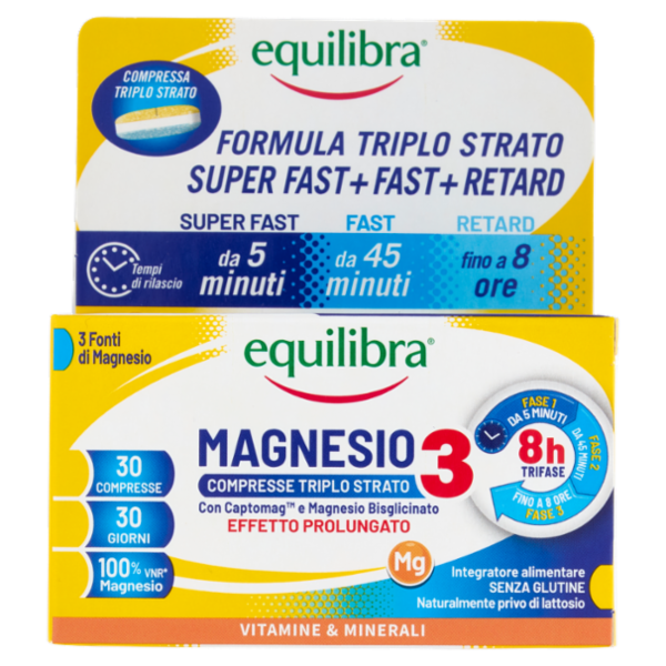 equilibra Magnesio 3 Compresse Triplo Strato 30 x 1,27 g