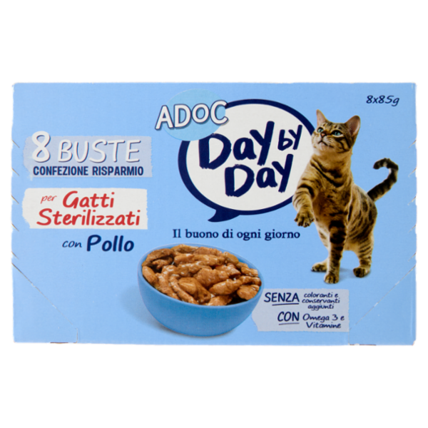 ADoC Day by Day per Gatti Sterilizzati con Pollo 8 x 85 g